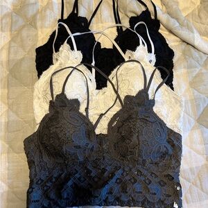 Zenana bralettes XL white, black & Grey